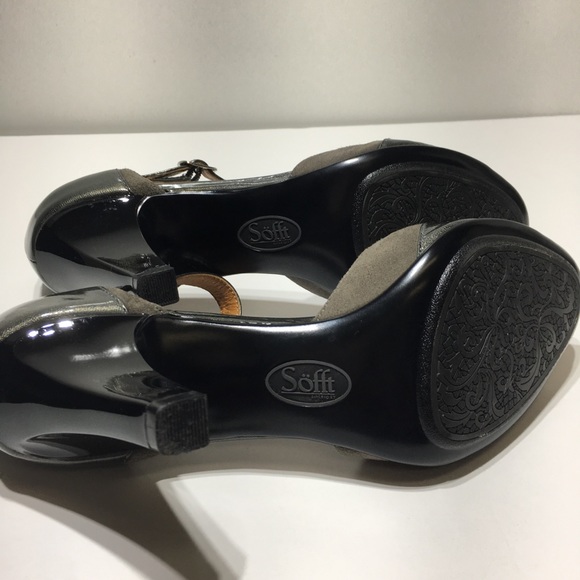 Sofft Patent Leather and Suede Heels Olive 8.5 - Picture 8 of 8